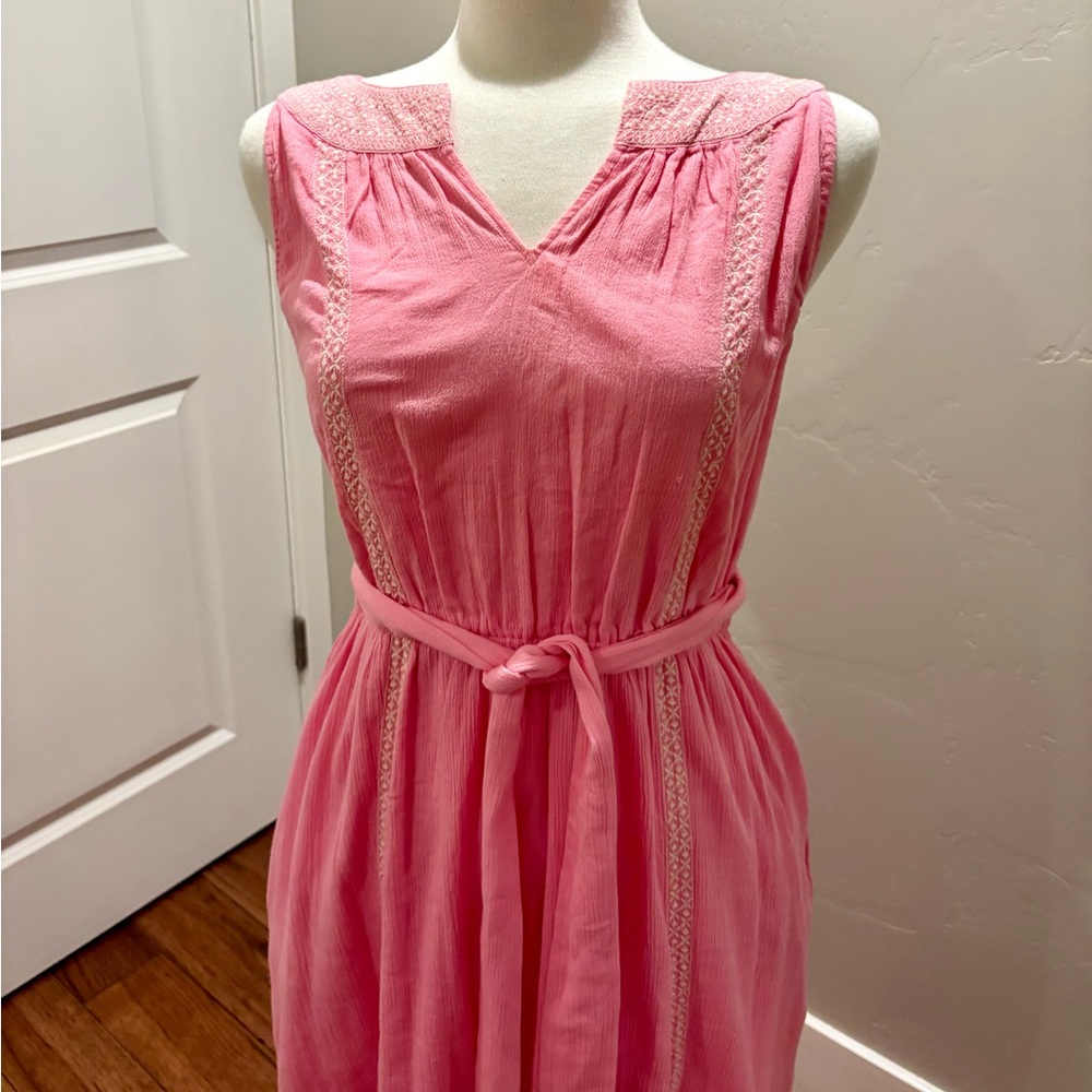 Elegant Pink Sleeveless Talbots Dress Size 8 Worn 3 Times Excellent Quality